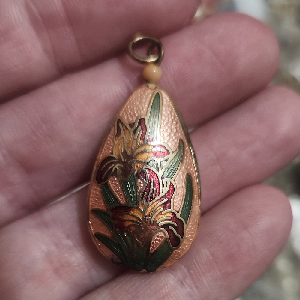 Cloisonne Teardrop Pendant